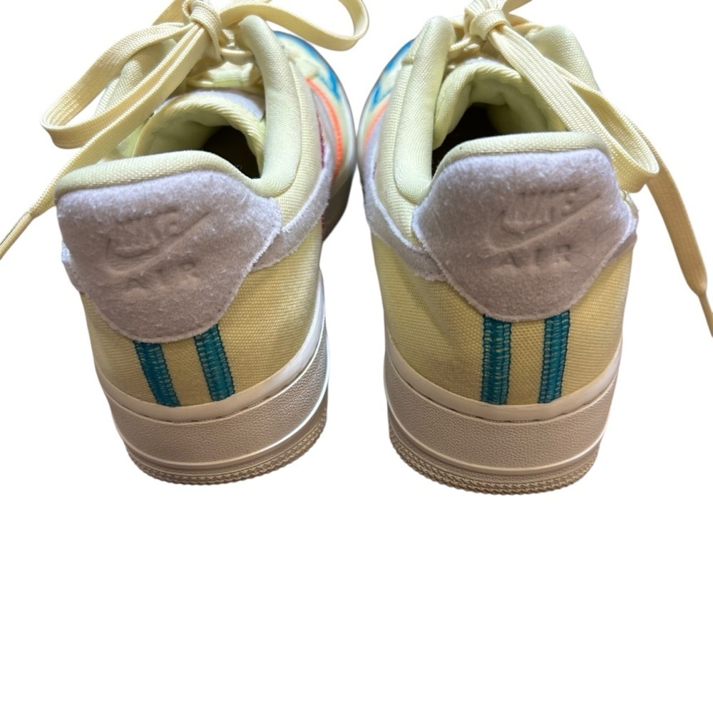 Nike women’s AIR FORCE 1 '07 LOW LX STITCHED CANVAS life lime size 7.5 sneakers - Picture 6 of 8